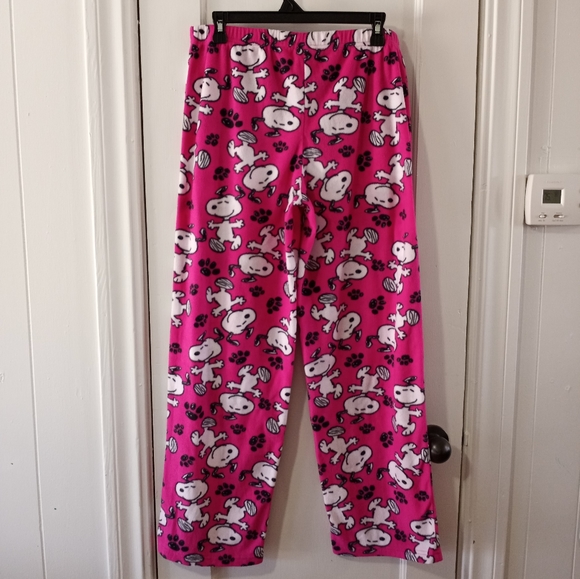 Snoopy Peanuts Fleece Pink Pajama Pants Women's Size Medium 8/10 - Picture 4 of 9